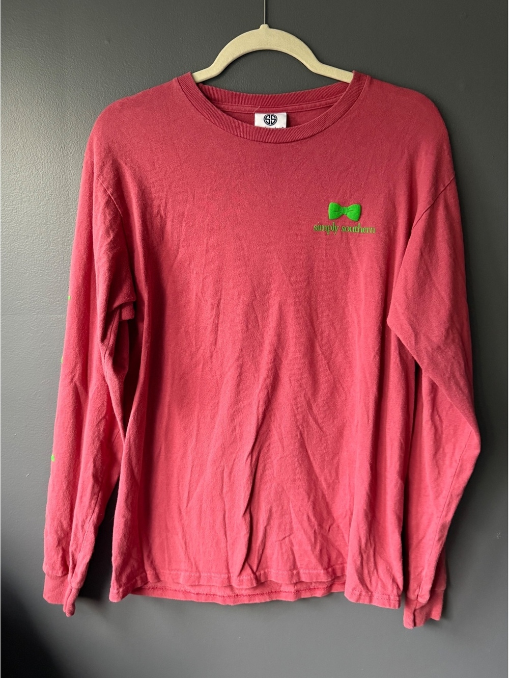 Simply Southern Red Long Sleeve T-Shirt Medium Christmas Sweater Party